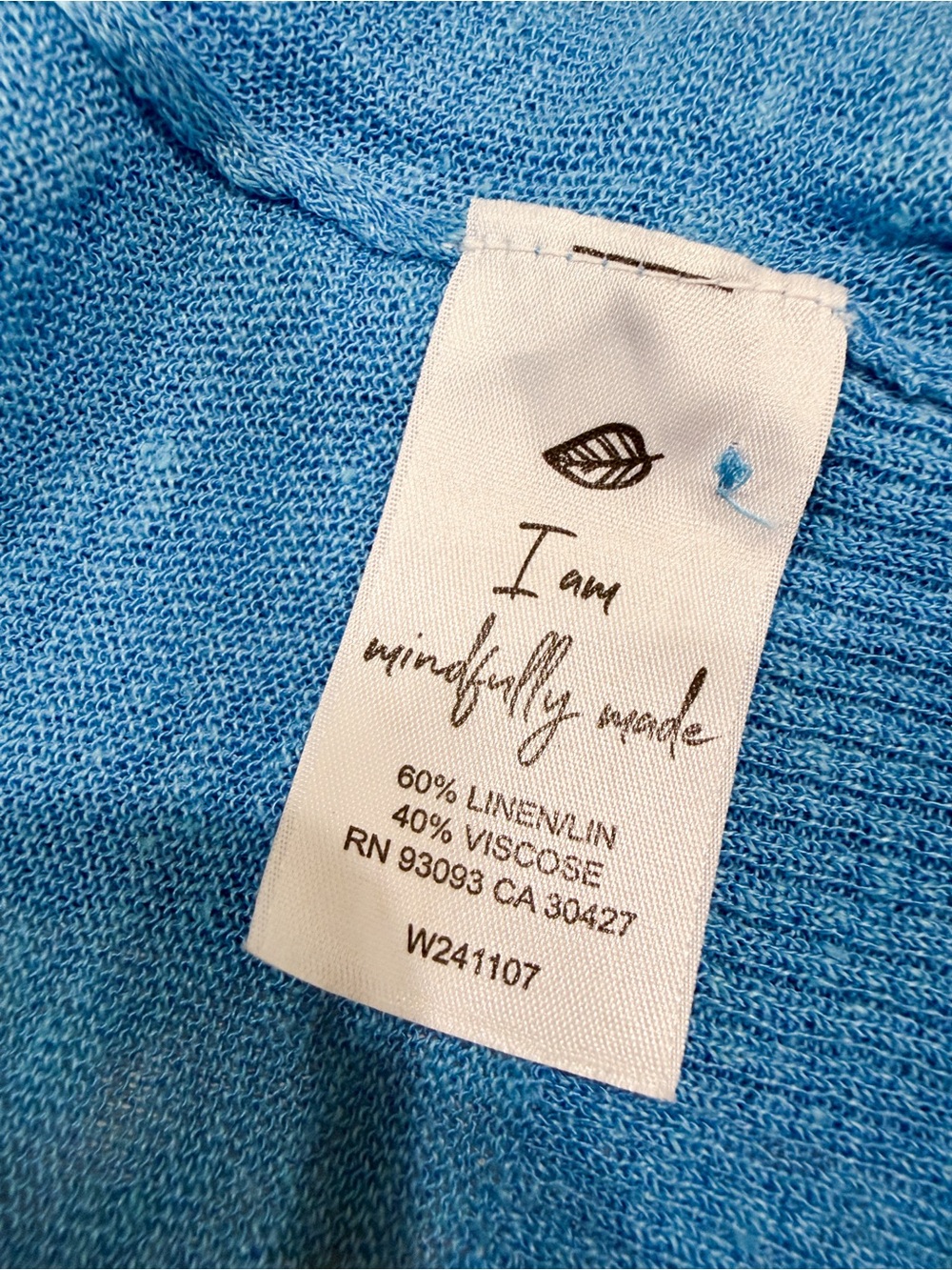 NIC+ZOE Lightweight 4 Way Slub Knit Linen Blend 3/4 Sleeve Cardigan Blue M NWT - Picture 13 of 16